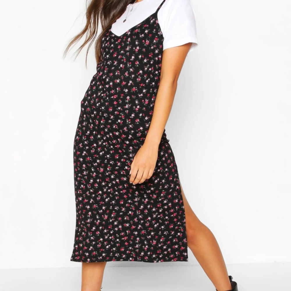 boohoo 90’s style spaghetti strap dress